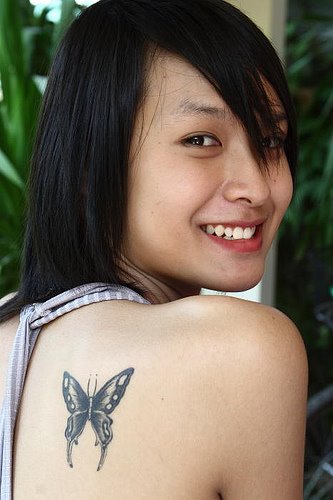 The classic butterfly tattoo Butterfly tattoos are very popular for women